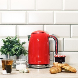LIVOO Retro Wasserkocher rot