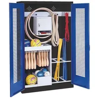C+P Sportgeräteschrank mit Lochblech-Flügeltüren (Typ 1), HxBxT 195x120x50 cm,