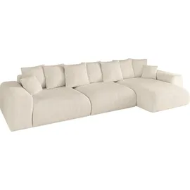 altdecor Ecksofa Cord mit Schlaffunktion 2-Sitzer Beige