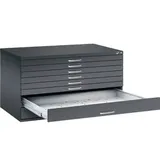 CP-Möbel Planschrank 7201-200, anthrazit, DIN A0, aus Metall, 80% Teilauszug, 135 x 76 x 96 cm, 8 Schubladen