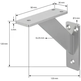 ML-Design Regalträger, Silber, Metall, 12x3x12 cm, Wohnzimmer, Regale, Wandregale