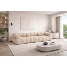 kaiser möbel Sofa Modulares 3-Sitzer-Sofa, gerade Couch, Stoff Salvador, Selia, 3-Sitzer, Veloursstoff Salvador, modernes Design,weiche, abgerundete Linien beige