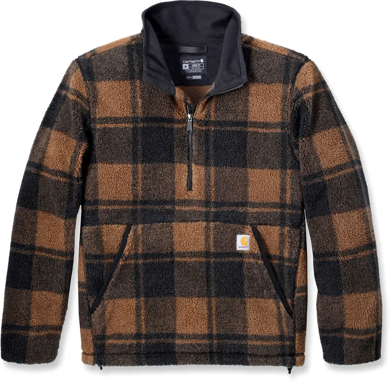 Carhartt 106443, pull en laine polaire - Noir/Marron - M