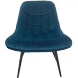 Dynamic24 Sessel XXL Samt blau Relaxsessel Polstersessel Ohrensessel Loungesessel