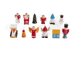 Home Styling Weihnachtsbaumspielzeuge Aus Holz, 12er-set