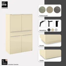 Set One by Musterring Highboard Reno 92 x 140 x 42 cm Beige / Braun