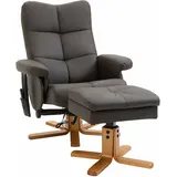 Homcom - Relaxsessel mit Liegefunktion Massagesessel mit Fußhocker Fernsehsessel tv Sessel 145°-Neigung Liegesessel Ergonomischer Stuhl mit 10