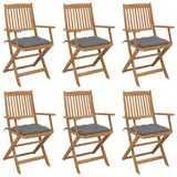 vidaXL Klappbare Gartenstühle 48,2 x 57 x 91 cm grau 6 St.