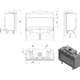 Kratki Gaskamineinsatz KRATKI LEO 9,5kW ∅100/150 Erdgas Rekuperation EKO SET