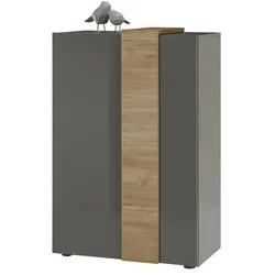 Highboard  Potano , grau , Maße (cm): B: 78 H: 116 T: 44