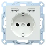 Merten Schuko-Steckdose mit USB Ladegerät Aktivweiß 1 St.