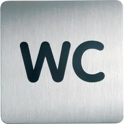 DURABLE Picto Schild WC Zum Ankleben Edelstahl 15 x 15 cm