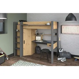 Parisot Hochbett Heavy 90 x 200 cm Eiche braun