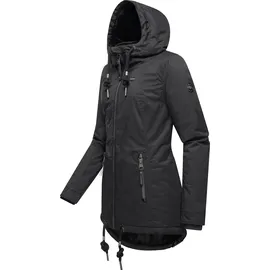 Ragwear Damen, warme Winterjacke kurz wasserdicht mit Kapuze Zuzka Winter Black22 Gr. L - L
