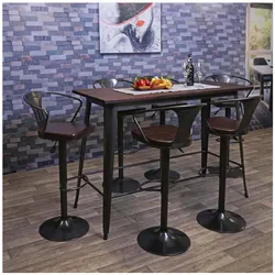 Bartisch MCW-H10, Hochtisch Tresentisch, Industrie-Design Ulme Holz MVG-zertifiziert 106x147x60cm vintage schwarz-braun