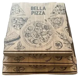 100 Pizzakartons Pizzaboxen aus Pappkarton 33x33x4cm Bella Pizza „FRANCIA“ Braun