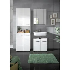 xonox.home Ice Hochschrank 60 x 185 cm Weiß Hochglanz Holz