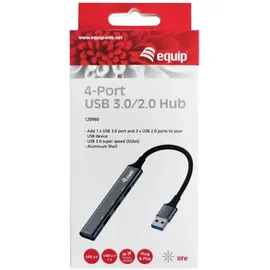 Equip 128960 USB-Hub 4-Port 1x3.0/3x2.0 USB->USB 3.0 Grau