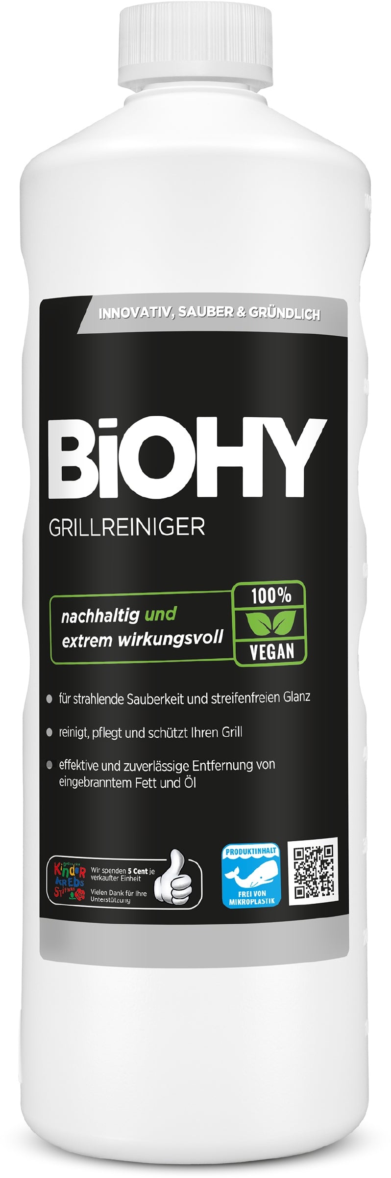 BiOHY Grillreiniger, Gasgrill Reiniger, BBQ Reiniger, Grillrost Reiniger 1 x 1 Liter Flasche