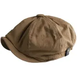 FICORD Schiebermütze Herren Retro Zeitungsjungenmütze Herren Baumwolle Schirmmütze Gatsby Caps Khaki Männlich Frühling Sommer Vintage Achteckige Schiebermütze,Kaffee1,61-63Cm - 61-63