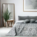 DecoKing 77191 Tagesdecke 170 x 210 cm Grau/Silber/Weiß