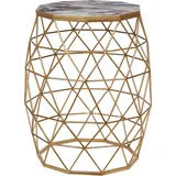 Beliani Beliani, Beistelltisch, Marmor Optik weiß / gold Zehneck Halsey