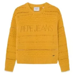 Pepe Jeans für Mädchen. PG701095 Winslet-Pullover gelb (16años= 176cm), Lässig, Acryl, Nachhaltig, Kinderbekleidung