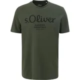 S Oliver Basic Logoprint Rundhals Baumwolle Dunkelgrün 2XL