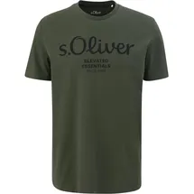 S.Oliver T-Shirt - Basic, Logoprint, Rundhals, Baumwolle Dunkelgrün 2XL