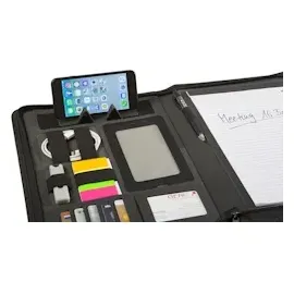 GENIE München A4 Schreibmappe grau, Nylon schwarz