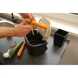 Practic Mini Bini 4,5 l Schwarz mit braunem Deckel