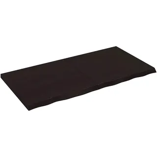 vidaXL Waschtischplatte Dunkelbraun 120x60x(2-4)cm Massivholz