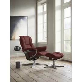 Stressless Relaxsessel STRESSLESS "Mayfair", rot (cherry paloma), B:92cm H:103cm T:79cm, Leder PALOMA: PALOMA ist ein durchgefärbtes Semianilin-Möbelleder mit natürlicher Narbung., Sessel, Relaxsessel, mit Hocker, mit Cross Base, Größe S, M & L, Holzakzent Wenge