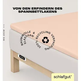 schlafgut Easy Spannbettlaken für Topper Jersey Elasthan 120 x 200 - 130 x 220 cm red light