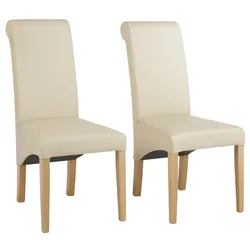 Esszimmerstuhl HOME AFFAIRE "Rito", beige, B:47,5cm H:101cm T:68,5cm, NaturLeder, FSC-zertifiziertes Massivholz: Buche, Kunstleder, Stühle, im 2er, 4er oder 6er-Set