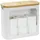 Relaxdays Toilettenpapier Aufbewahrung 12 Rollen, Weiß,Hellbraun