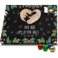 Mr. & Mrs. Panda Schoko Adventskalender Otter Herz - Schwarz - Geschenk, Liebe, Hochzeitstag, Fischotter, Seeotter, Love you, Liebesgeschenk, Schok... - Schwarz