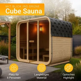 Artsauna Fasssauna Fjora 9 kW Ofen Glasfront