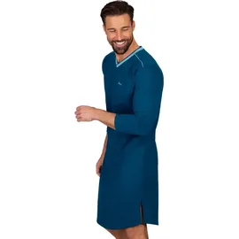 TRIGEMA Pyjama TRIGEMA "TRIGEMA Herren-Nachthemd aus Biobaumwolle (kbA)", Herren, Gr. XL, blau (saphir, c2c), 100% Baumwolle (Bio-Baumwolle kbA), Basic, Homewear-Sets Pyjama