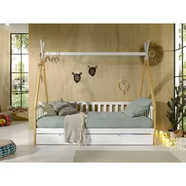 58 aufm Kessel Karyn 6 Kinderbett 206x96x185 Weiß/natur