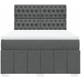 vidaXL Boxspringbett 140 x 200 cm Dunkelgrau