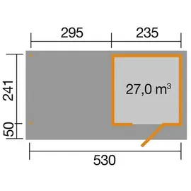 Weka Designhaus 172 B 5,3 x 2,41 m schwedenrot inkl. Anbau