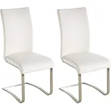 Freischwinger MCA FURNITURE "Arco", weiß (weiß, edelstahl gebürstet), B:43cm H:103cm T:52cm, Stühle, Freischwinger, 2er-, 4er-, 6er-Set, Stuhl belastbar bis 130 Kg