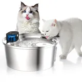 Trinkbrunnen Für Katze, Kabellos Katzen Trinkbrunnen, 7l Wasserbrunnen Für Katzen, 500mah Batteriebetrieben Trinkbrunnen Für Katze Kabellos Mit Sensor (Silver, 7L)