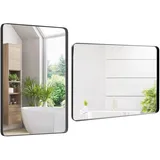 Costway Badezimmerspiegel, Schwarz, Glas, 56x3x76 cm, Badezimmer, Badezimmerspiegel, Badspiegel