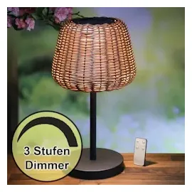 MARELIDA LED Garten Tischlampe Braun