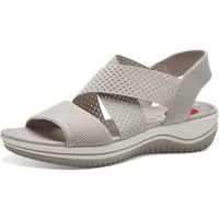 Jana Damen Sandalen flach Elastisch Vegan, Beige (Lt Grey), 37 EU