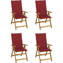 vidaXL Hochlehner 69 x 69 x 111 cm rot 4 St.