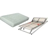 Set bestehend aus: Malie BIGSTAR XXL H4 5-Zonen Tonnentaschenfederkernmatratze in 120 x 200 cm plus verstellbarer Lattenrost S-leepline Solo in 120...