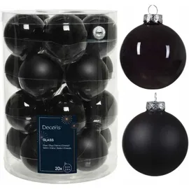Kaemingk Weihnachtsbaumkugeln Glas 6 cm 20 Stück schwarz